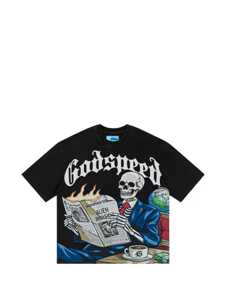 Tricou Godspeed cu imagine negru
