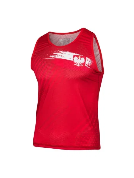 Koszulka sportowa bez rękawów Tank top EXTREME HOBBY POLSKA PRIME czerwona