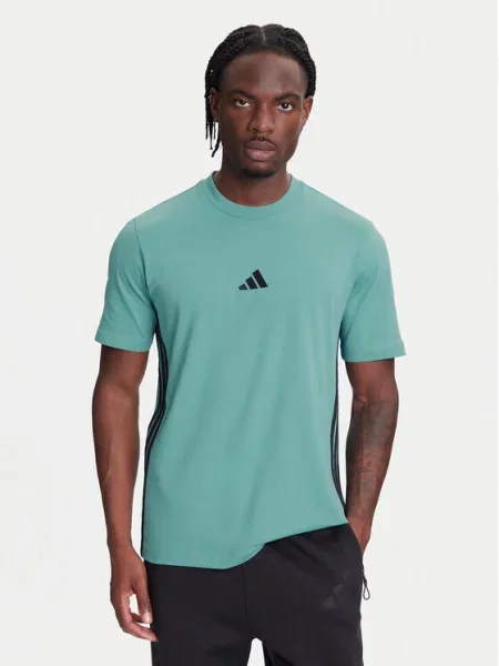 Тениска adidas Essentials тюркоазено с апликация