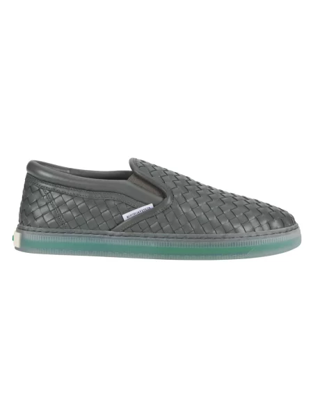 Sneakersy Bottega Veneta skórzane wsuwane szare