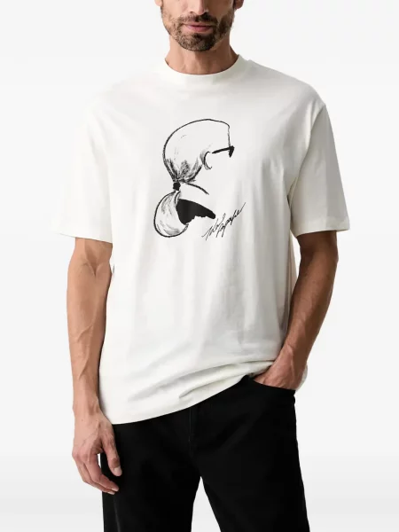 Tricou Karl Lagerfeld cu imagine alb