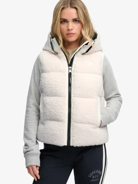 Superdry & Co Vestă lână alb