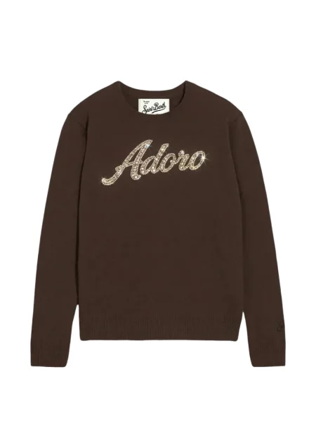 Top Mc2 Saint Barth cu broderie tricotate maro