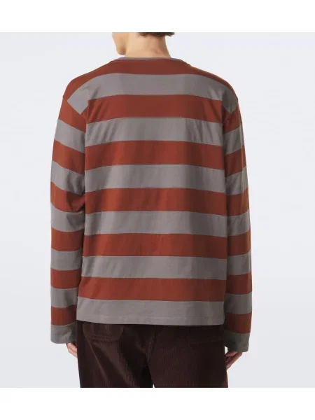 Tricou Miu Miu cu dungi din jerseu gri