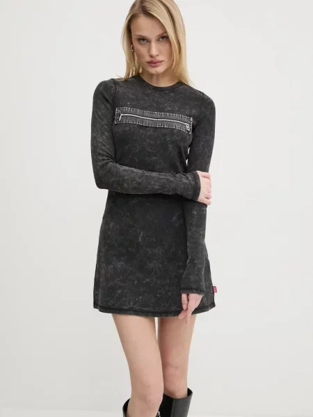 Diesel rochie D-ERCO DRESS gri mini evazati negru