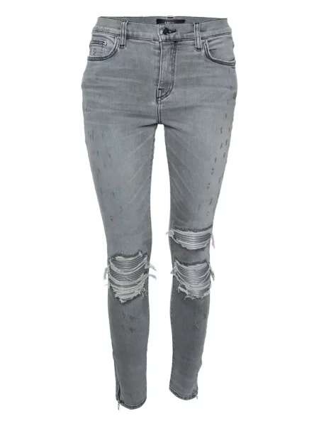 Blugi skinny Amiri zdrențuiți skinny fit gri
