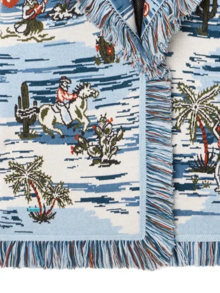 Cardigan Alanui cu franjuri albastru