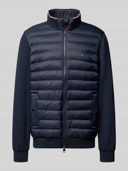 Kurtka pikowana z mieszanka bawełny krój regular fit Tommy Hilfiger granatowa