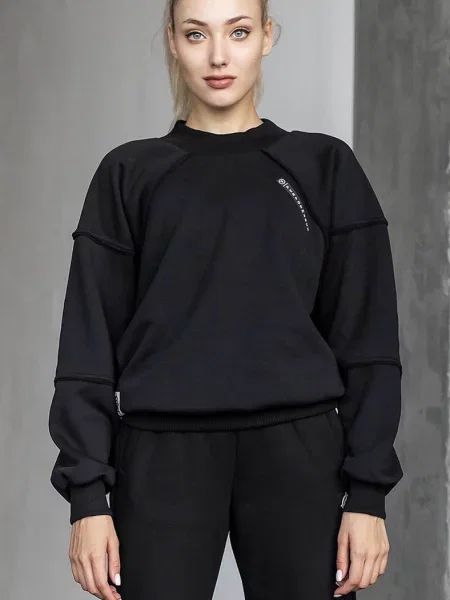 Женский однотонный свитшот чорний