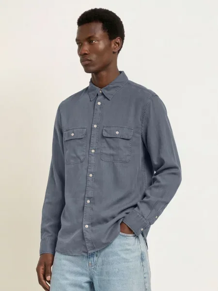 Allsaints Košile Bond Regular Fit černošedá