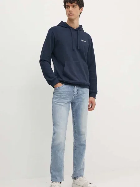 Кофта Pepe Jeans SEDRIC P з капюшоном з принтом синій