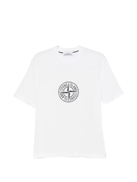 Тениска Stone Island с принт бяло
