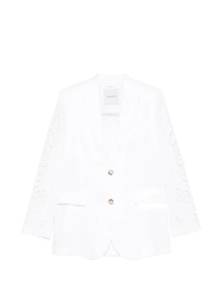 Marynarka Ermanno Firenze w kwiatki biała