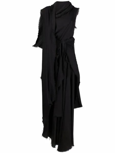 Rochie maxi Yohji Yamamoto drapată de costum negru
