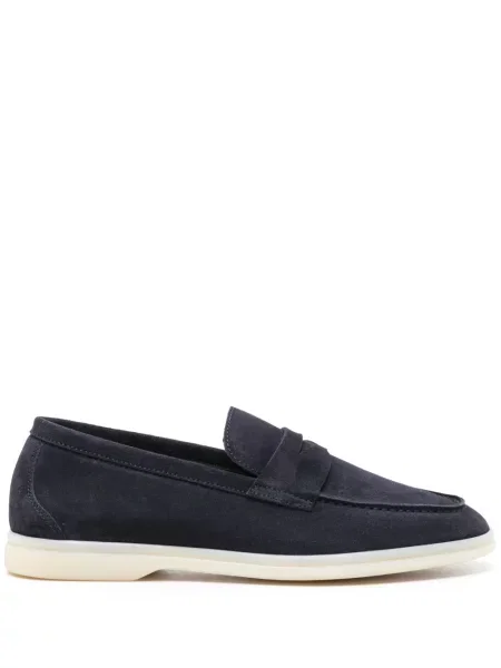 Pantofi loafer Scarosso din piele de căprioară albastru