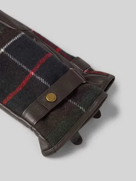 Rękawiczki z mieszanka skóry i wełny Barbour zielone