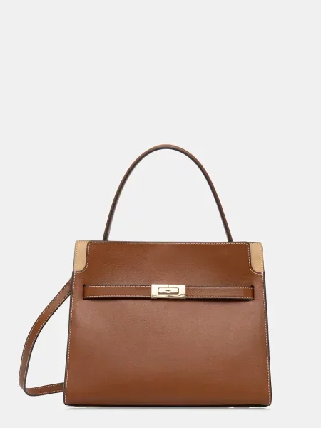 Tory Burch geantă tote pentru femei din piele Lee Radziwill maro