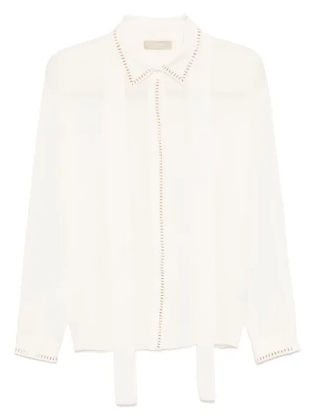 Cămașă Elie Saab de mătase alb
