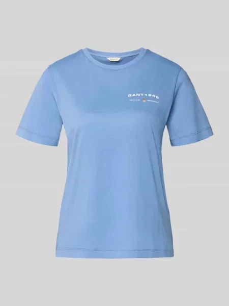 T-shirt z nadrukiem z logo i okrągłym dekoltem Gant