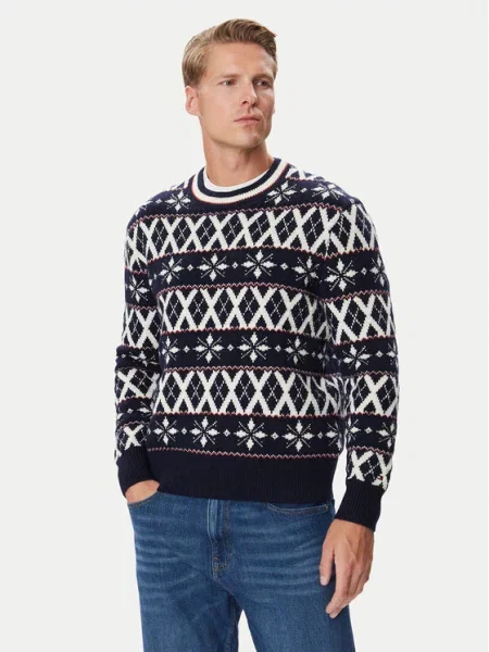 Tommy Hilfiger Pulover Pisana modra