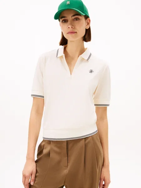 TOMMY HILFIGER Tricou bej deschis negru