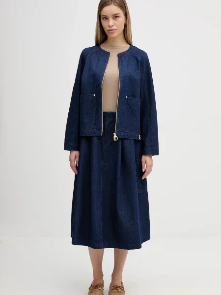 Миди джинсовая юбка Barbour клеш синяя