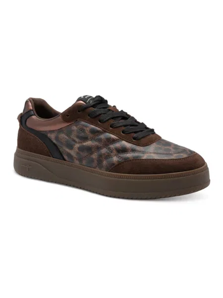 Sneakersy Tamaris skórzane brązowe