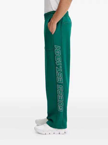 Pantaloni Guess cu autograf verde