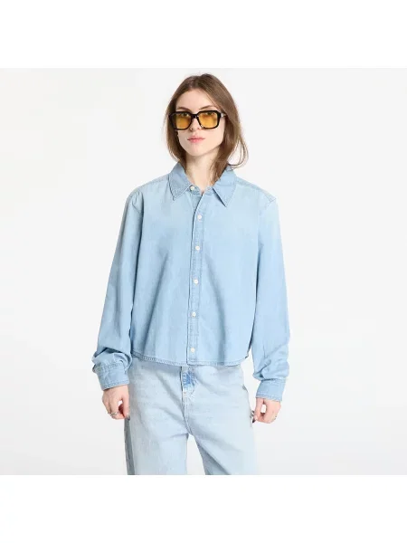 Koszula Calvin Klein Jeans Cropped Ls Shirt Blue XS niebieska