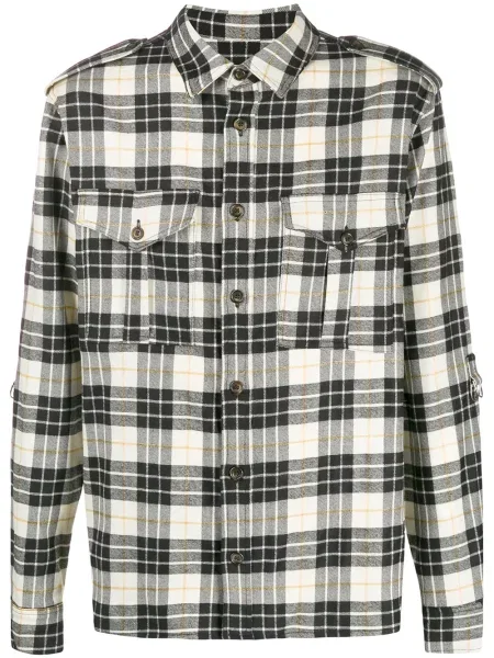 Kostkovaná flanelová košile Ih Nom Uh Nit bílá