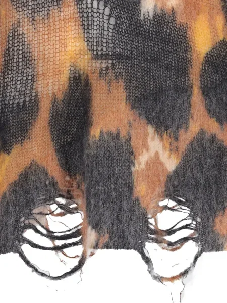 Пуловер Laneus с принт с леопардов принт черно