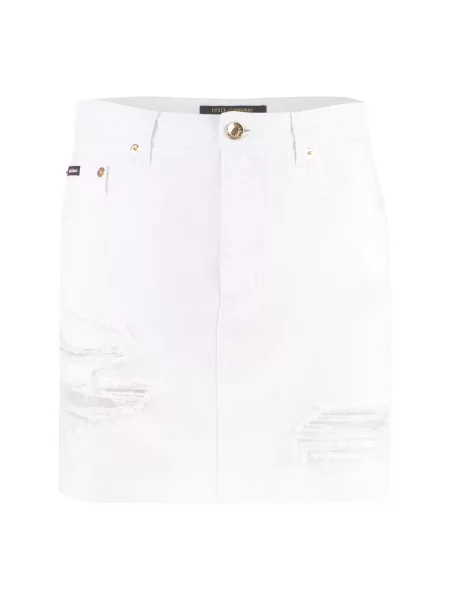 Mała mały spódnica jeansowa Dolce And Gabbana biała