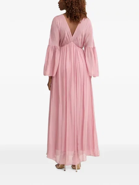 Rochie maxi Haveone cu decolteu în V roz