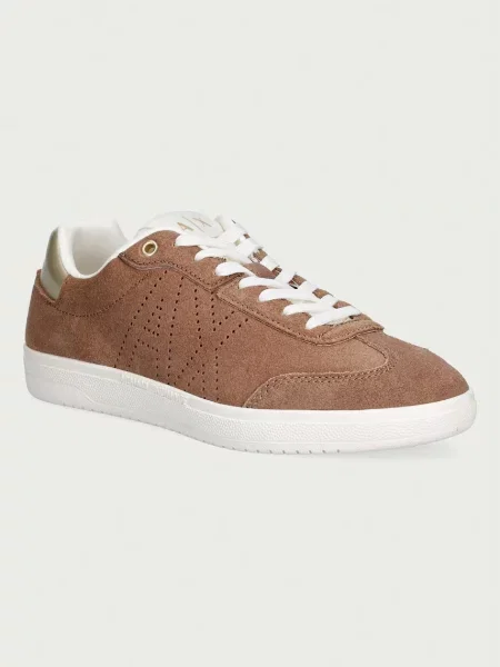 Armani Exchange sneakers pentru femei din piele întoarsă maro