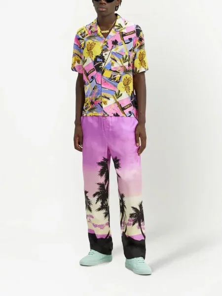 Raštuotos kelnės Palm Angels violetinė
