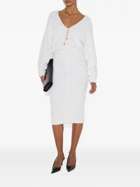Rochie Elisabetta Franchi cu decolteu în V alb