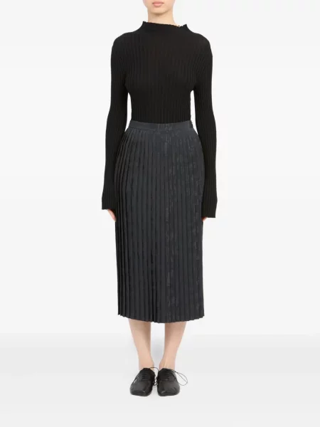 Плисирана плисирана пола Mm6 Maison Margiela с принт черно