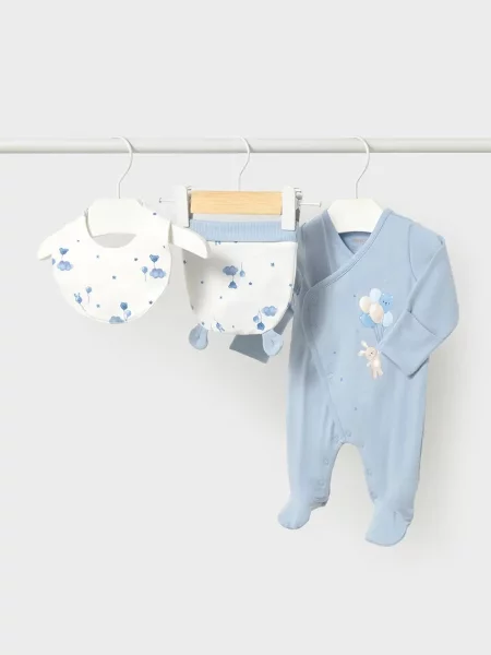 Mayoral Newborn kombinezon za bebe od pamuka s elastanom plava