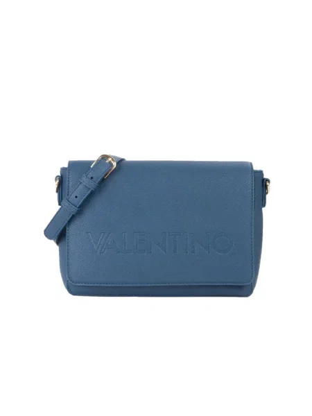 Lniana torebka crossbody Valentino By Mario Valentino niebieska