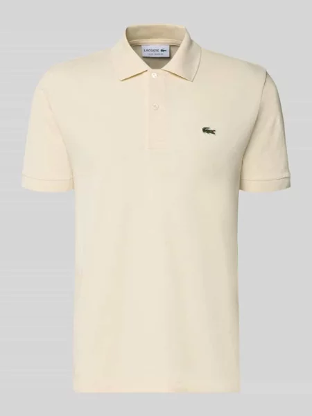 Koszulka polo Regular Fit z czystej bawełny Lacoste beżowa