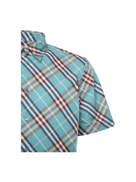 Koszula z krótkim rękawem Burberry niebieska