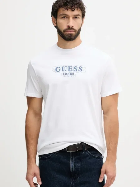 Тениска Guess с принт бяло