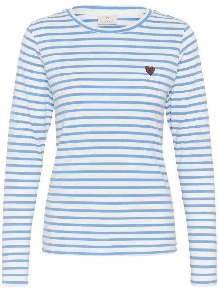 Kaffe Tricou Liddy azur alb