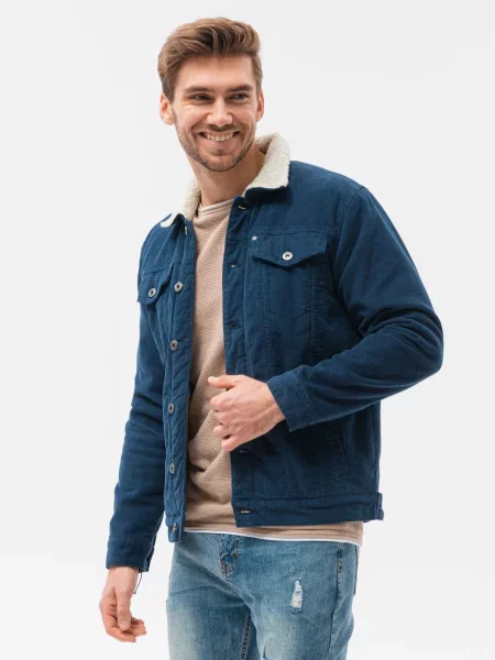 Jakna Ombre iz krzna modra