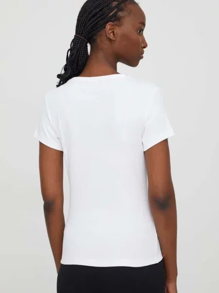 Tommy Jeans kratka majica iz bombaža z elastanom bela