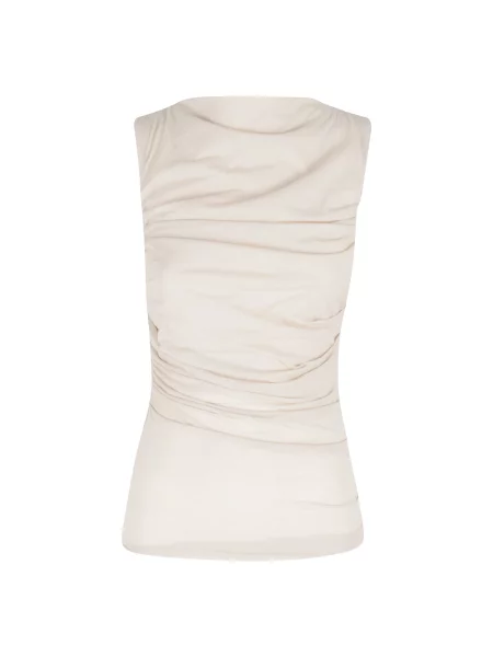 Top Soeur drapowany beżowy