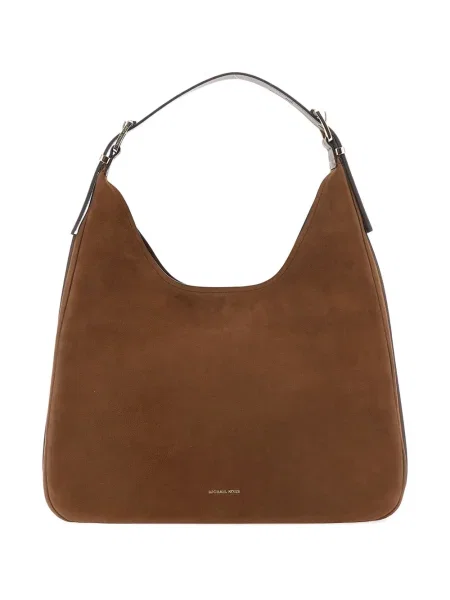 Duża bluzka Michael Michael Kors skórzana z nadrukiem brązowa