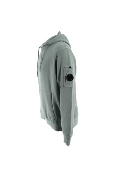 Lniana bluza z kapturem C.p. Company z kapturem niebieska