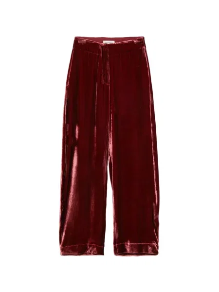 Pantaloni palazzo Gentry Portofino de catifea roșu