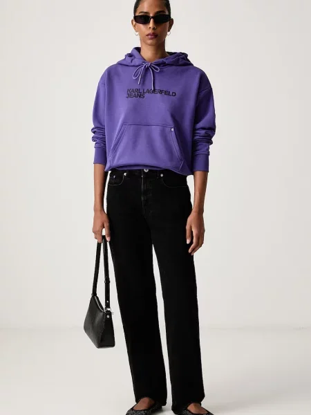 KARL LAGERFELD JEANS Mikina / čierna fialová